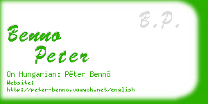 benno peter business card